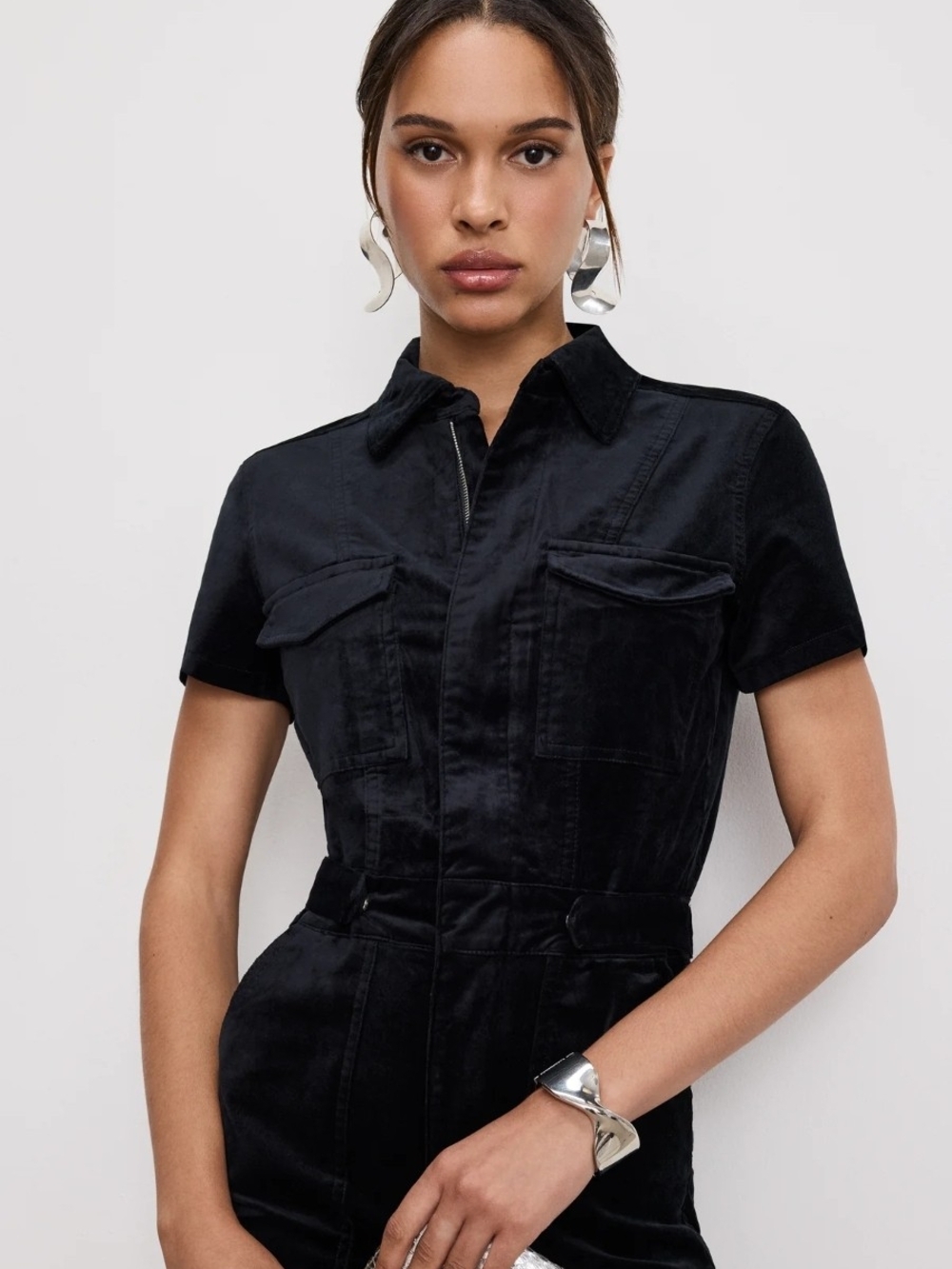 Good American Fit for Success Velvet Bootcut Jumpsuit - Picture 4 of 9